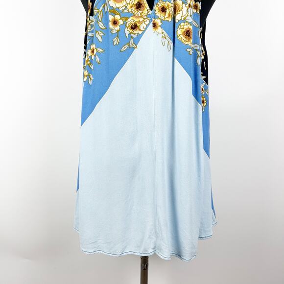 Free People Beat of My Heart Tunic/Dress Blue Floral Bow Anthro Womens Sz Small - Picture 10 of 10